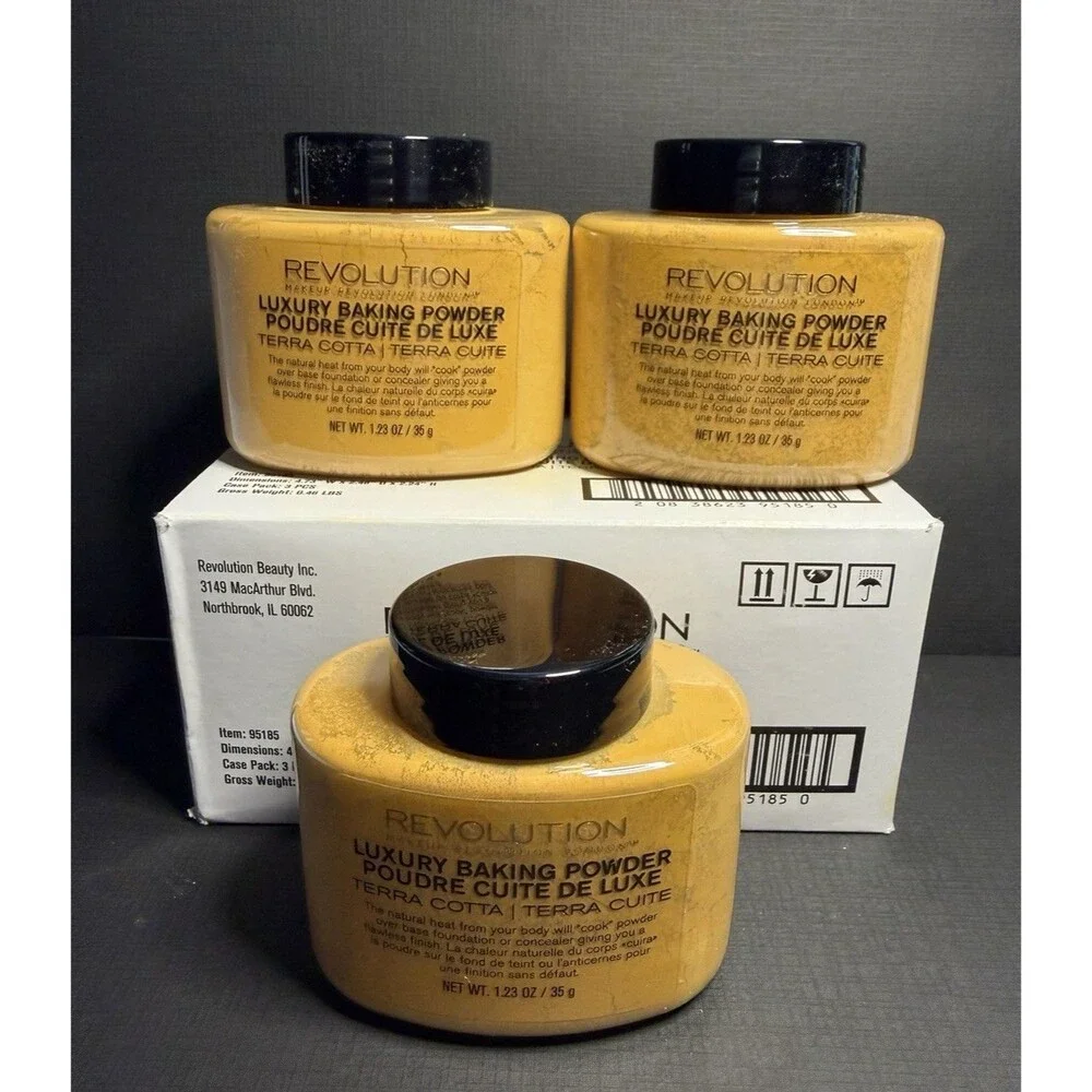 3‑Pack Revolution Luxury Baking Powder Terra Cotta 1.23 oz  Matte Setting